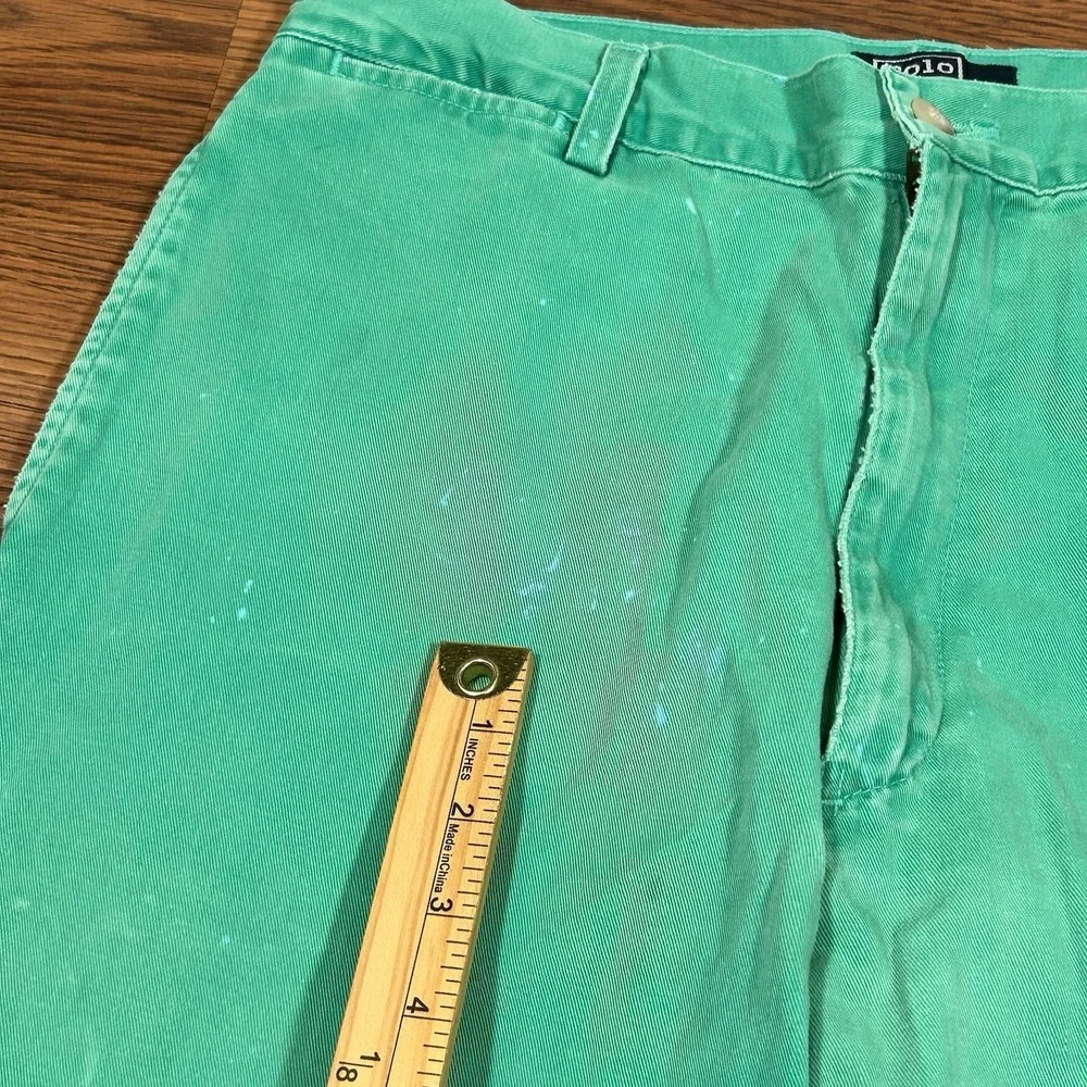 Vintage Polo Ralph Lauren Classic Chino Pants 30x32 Aqua Seafoam Green Stained - Picture 2 of 13